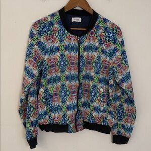 Rhyme Los Angeles jacket vibrant multicolored abstract floral cropped casual Med